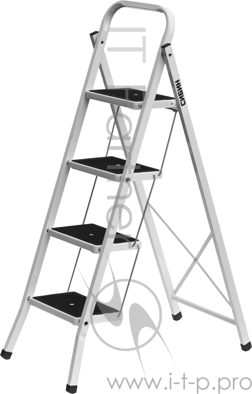 Лестницы, стремянки Лестница-стремянка СИБИН стальная c широкими ступенями, 4 ступени 38807-04
