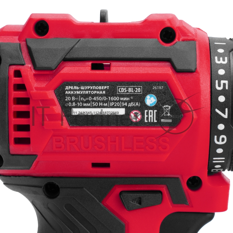 Дрель-шуруповерт аккумуляторная бесщет. CDS-BL-20, Li-Ion, 20 В MTX