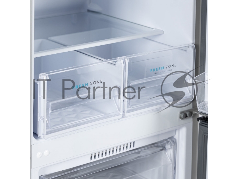 Холодильник Бирюса M551 металлик, двухкамерный 180/60л морозилка снизу, автоматическое оттаивание