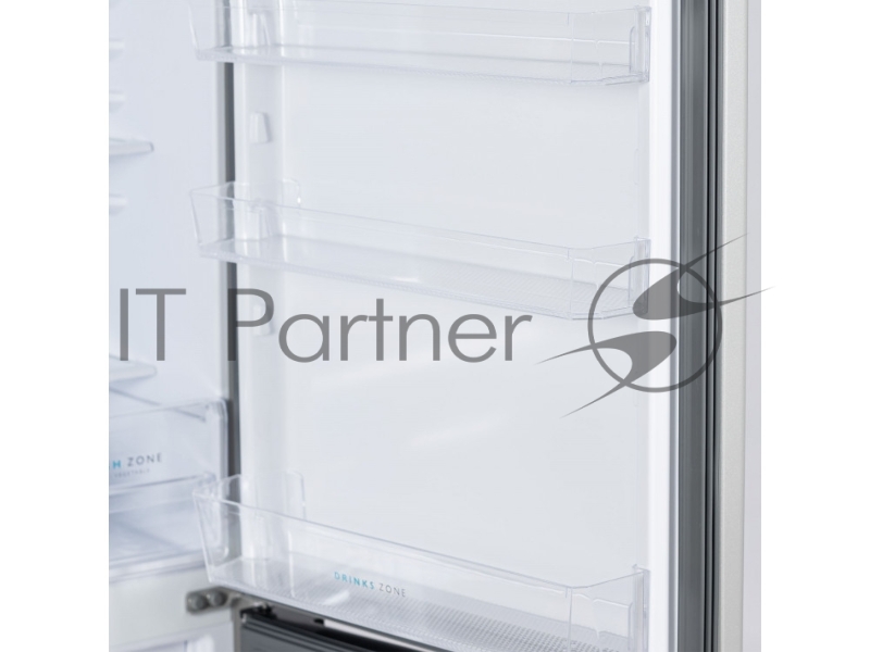 Холодильник Бирюса M551 металлик, двухкамерный 180/60л морозилка снизу, автоматическое оттаивание