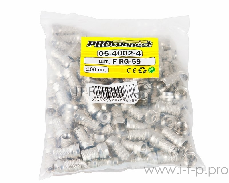 Коннектор Proconnect (05-4002-4) РАЗЪЕМ F-разъем RG-59 (03-008B) 100шт