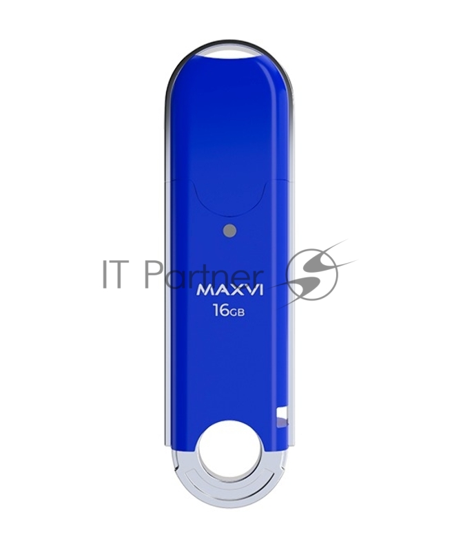 Флеш диск Maxvi P2 16GB USB 2.0 blue, монолит с колпачком, ABS пластик
