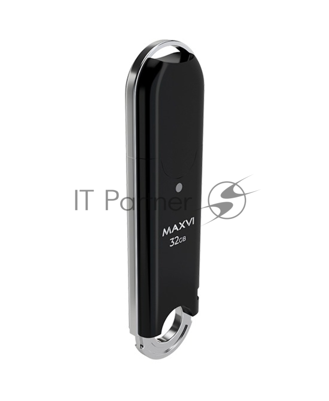 Флеш диск Maxvi P2 32GB USB 2.0 black, монолит с колпачком, ABS пластик