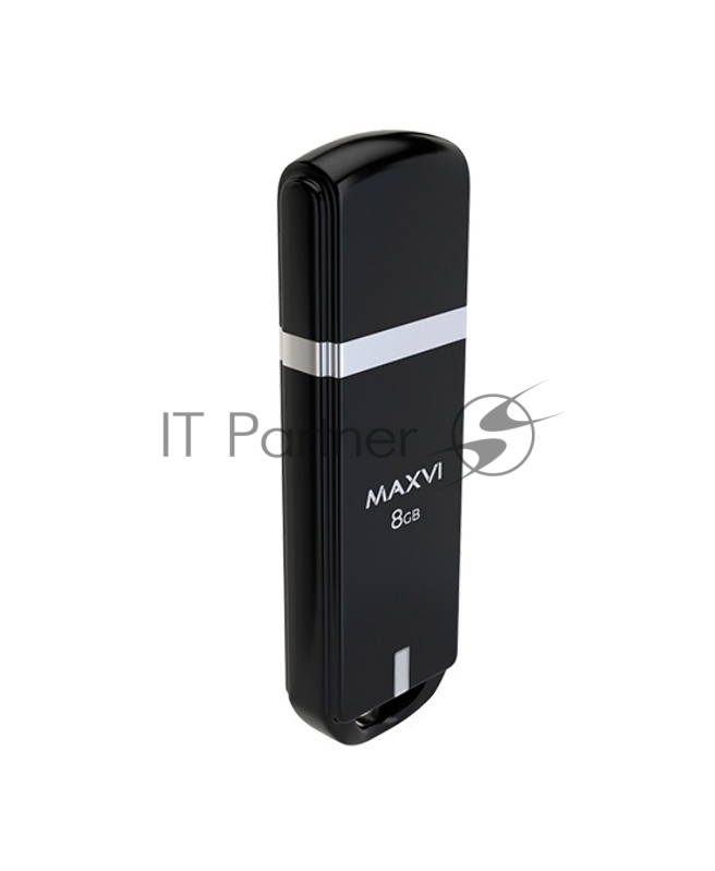 Флеш диск Maxvi P3 8GB USB 2.0 black, монолит с колпачком, ABS пластик