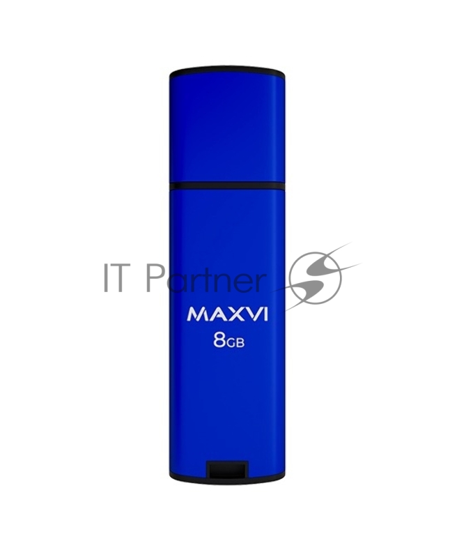 Флеш диск Maxvi MP2 8GB USB 2.0 blue, монолит с колпачком, ABS пластик + металл