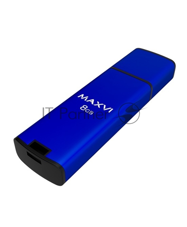 Флеш диск Maxvi MP2 8GB USB 2.0 blue, монолит с колпачком, ABS пластик + металл