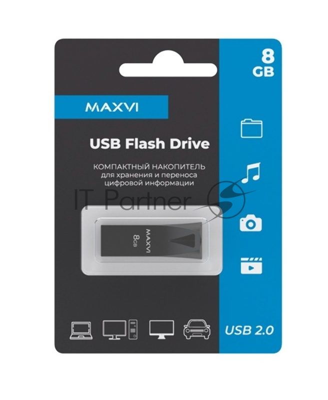 Флеш диск Maxvi MK2 8GB USB 2.0 dark grey