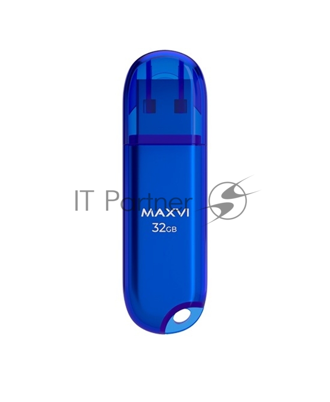 Флеш диск Maxvi P1 32GB USB 2.0 blue, монолит с колпачком, ABS пластик