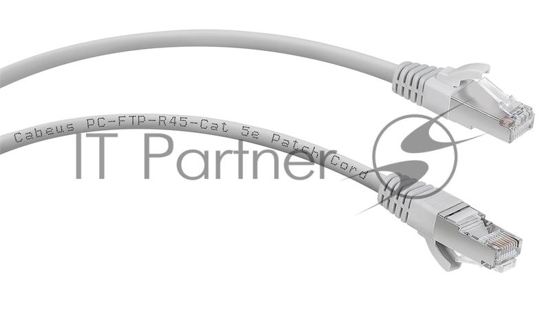 Шнур комм. Cabeus, кат. 5е, экр., F/UTP, RJ45/RJ45, PVC, AWG24, 1м, серый