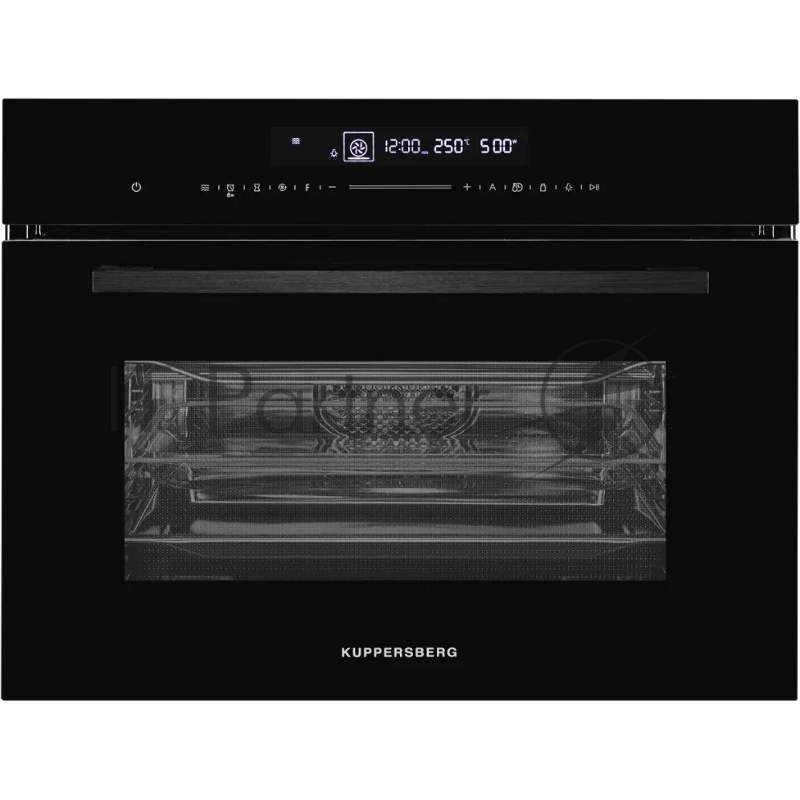 Встраиваемый духовой шкаф компактный, с СВЧ, ШхВхГ: 59.5х45.4х56.8 см, 50 л, гидролизная очистка, черный цвет
