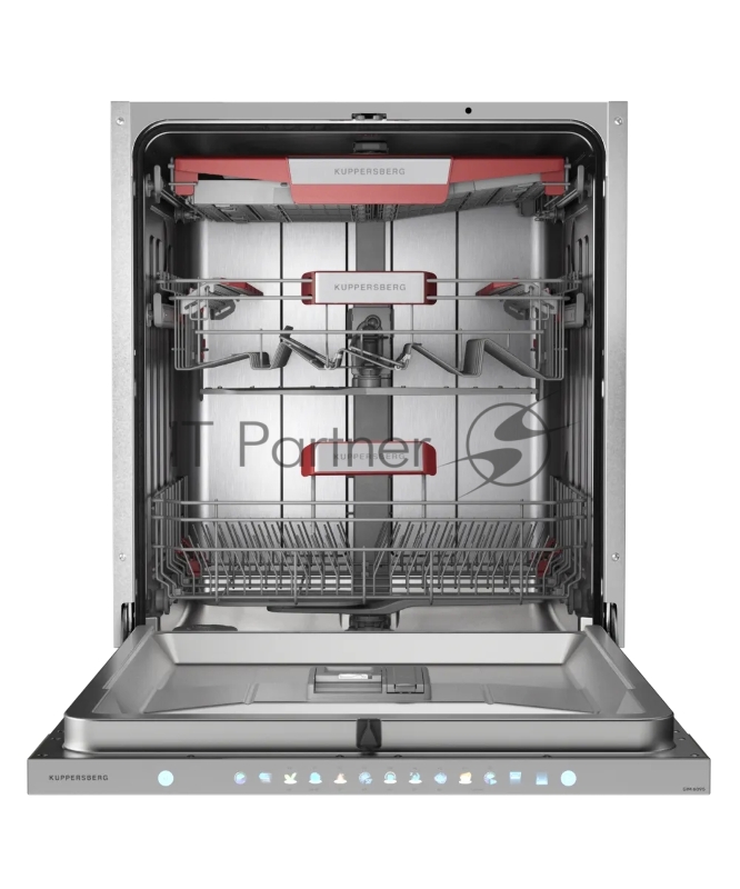 Встраиваемая посудомоечная машина KUPPERSBERG, High-Tech, 60 см, 15 комплектов, 3 корзины, 7 программ, конденсационная сушка, автоматическое открывание двери, LED подсветка, сенсорное управление, инверторный мотор, энергоэффективность А+++