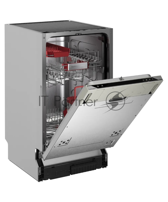Встраиваемая посудомоечная машина KUPPERSBERG, High-Tech, 45 см, 10 комплектов, 3 корзины, 7 программ, конденсационная сушка, автоматическое открывание двери, LED подсветка, кнопочное управление, энергоэффективность А+++