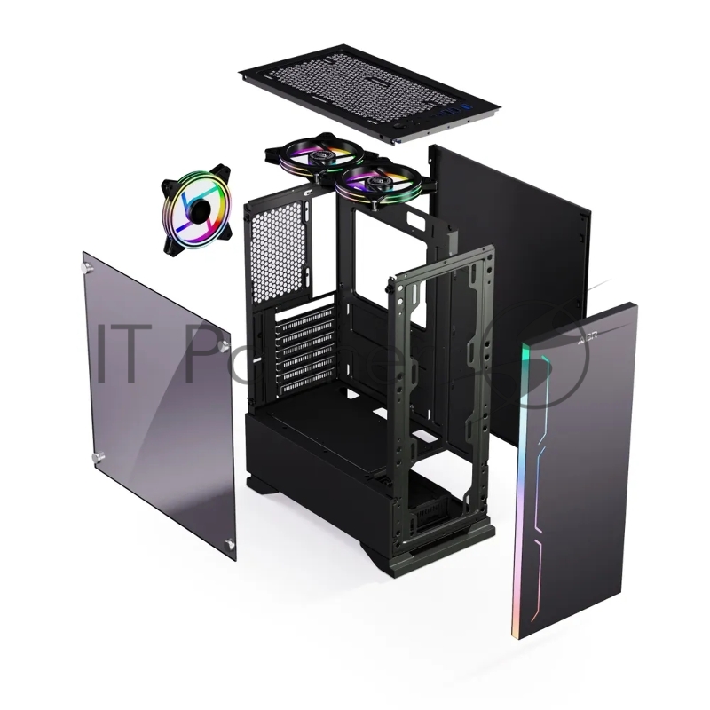 Компьютерный корпус ABR Robin I (1*USB 3.0, 2*USB 2.0, HD Audio, 3xRGB Fan, ATX, Micro-ATX)