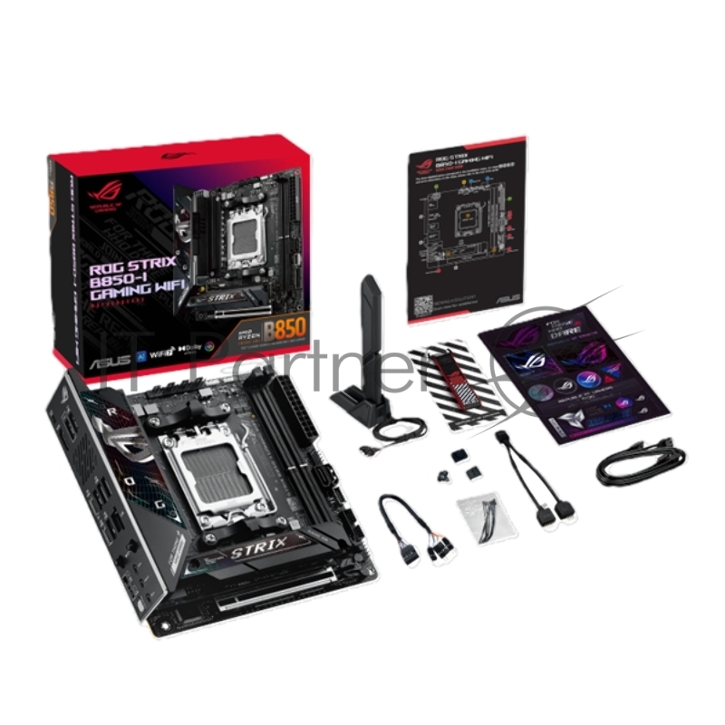 Материнская плата ASUS ROG STRIX B850-I GAMING WIFI, AM5, B650, 2*DDR5, 2*SATA, 2*M.2, 4*USB 3.2, 2*USB 2.0, Type-C, 2*PCIx16, HDMI, mITX 90MB1K30-M0EAY0