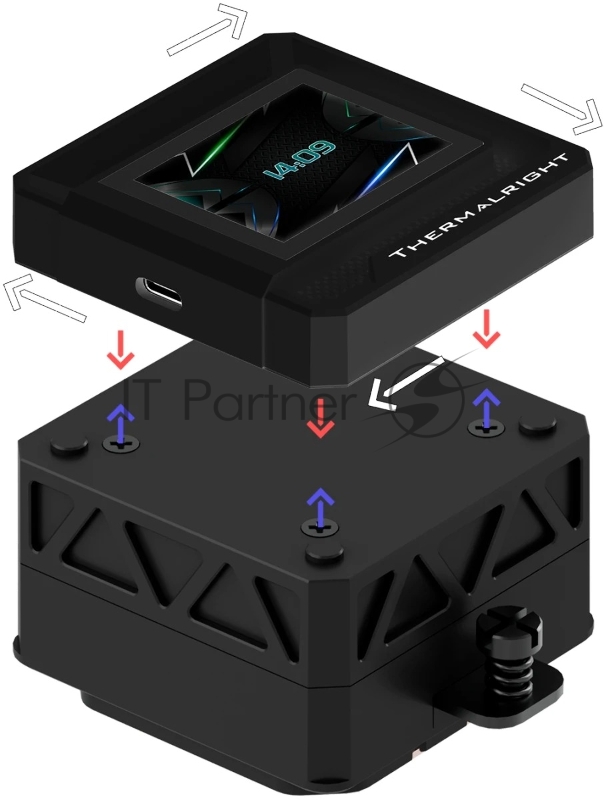 Водяное охлаждение для процессора Thermalright Frozen Warframe SE 240 ARGB Black (240mm, LED temp., Black, ARGB/ Fans: 2x120mm, 70.84CFM, 29.8dBA, 2000RPM/ Pump height 59mm, Rad thickness 27mm/ S: 1851, 1700, 1200, 115X, AM5, AM4)