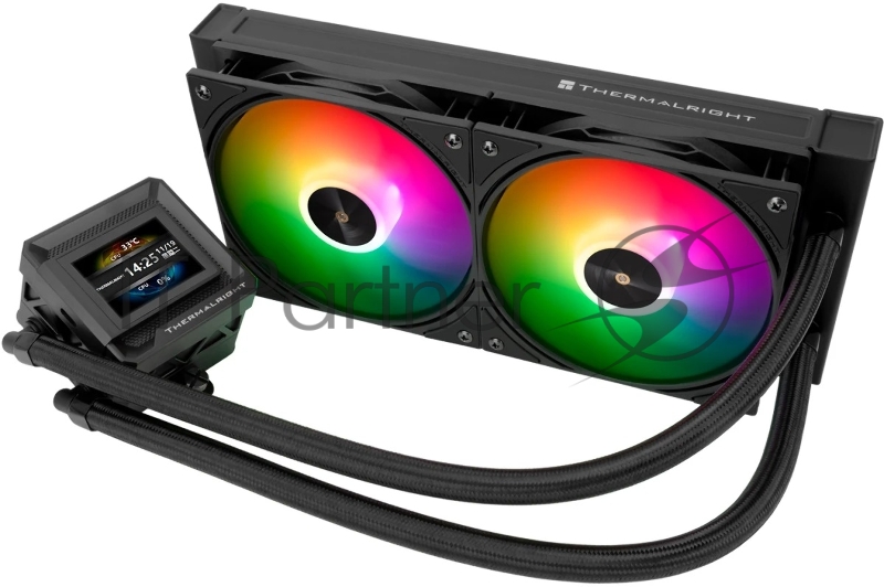 Водяное охлаждение для процессора Thermalright Frozen Warframe SE 240 ARGB Black (240mm, LED temp., Black, ARGB/ Fans: 2x120mm, 70.84CFM, 29.8dBA, 2000RPM/ Pump height 59mm, Rad thickness 27mm/ S: 1851, 1700, 1200, 115X, AM5, AM4)