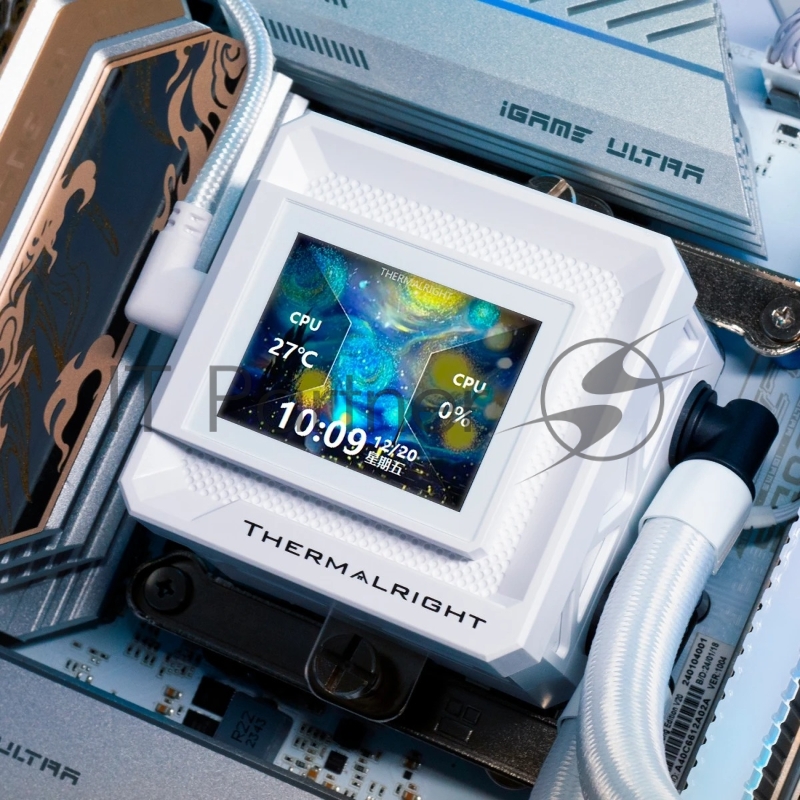 Водяное охлаждение для процессора Thermalright Frozen Warframe SE 240 ARGB White (240mm, LED temp., Black, ARGB/ Fans: 2x120mm, 70.84CFM, 29.8dBA, 2000RPM/ Pump height 59mm, Rad thickness 27mm/ S: 1851, 1700, 1200, 115X, AM5, AM4)