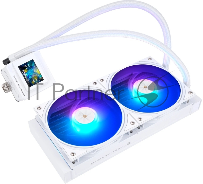Водяное охлаждение для процессора Thermalright Frozen Warframe SE 240 ARGB White (240mm, LED temp., Black, ARGB/ Fans: 2x120mm, 70.84CFM, 29.8dBA, 2000RPM/ Pump height 59mm, Rad thickness 27mm/ S: 1851, 1700, 1200, 115X, AM5, AM4)