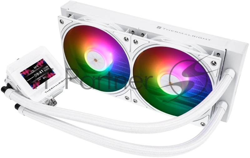 Водяное охлаждение для процессора Thermalright Frozen Warframe SE 240 ARGB White (240mm, LED temp., Black, ARGB/ Fans: 2x120mm, 70.84CFM, 29.8dBA, 2000RPM/ Pump height 59mm, Rad thickness 27mm/ S: 1851, 1700, 1200, 115X, AM5, AM4)