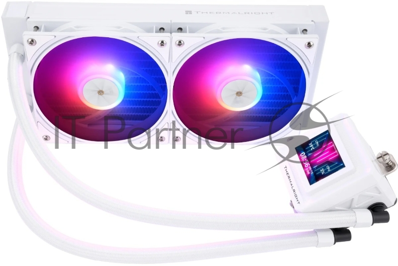 Водяное охлаждение для процессора Thermalright Frozen Warframe SE 240 ARGB White (240mm, LED temp., Black, ARGB/ Fans: 2x120mm, 70.84CFM, 29.8dBA, 2000RPM/ Pump height 59mm, Rad thickness 27mm/ S: 1851, 1700, 1200, 115X, AM5, AM4)