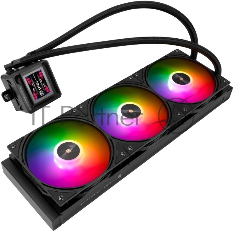 Водяное охлаждение для процессора Thermalright Frozen Warframe SE 360 ARGB Black (360mm, LED temp., Black, ARGB/ Fans: 3x120mm, 70.84CFM, 29.8dBA, 2000RPM/ Pump height 59mm, Rad thickness 27mm/ S: 1851, 1700, 1200, 115X, AM5, AM4)