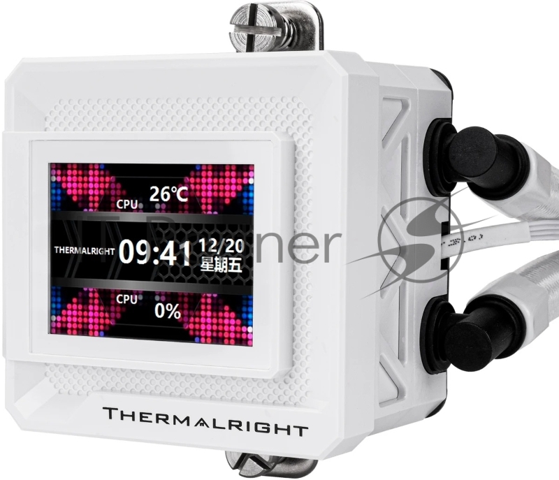 Водяное охлаждение для процессора Thermalright Frozen Warframe SE 360 ARGB White (360mm, LED temp., Black, ARGB/ Fans: 3x120mm, 70.84CFM, 29.8dBA, 2000RPM/ Pump height 59mm, Rad thickness 27mm/ S: 1851, 1700, 1200, 115X, AM5, AM4)