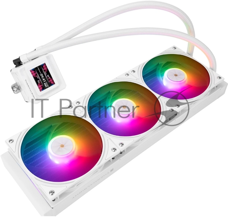 Водяное охлаждение для процессора Thermalright Frozen Warframe SE 360 ARGB White (360mm, LED temp., Black, ARGB/ Fans: 3x120mm, 70.84CFM, 29.8dBA, 2000RPM/ Pump height 59mm, Rad thickness 27mm/ S: 1851, 1700, 1200, 115X, AM5, AM4)