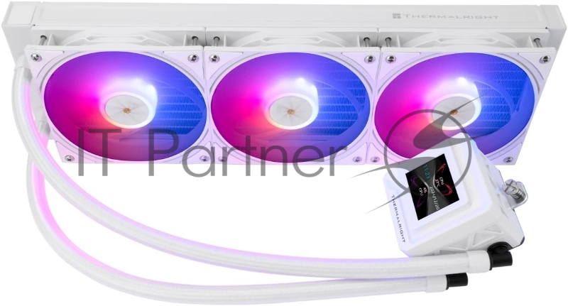 Водяное охлаждение для процессора Thermalright Frozen Warframe SE 360 ARGB White (360mm, LED temp., Black, ARGB/ Fans: 3x120mm, 70.84CFM, 29.8dBA, 2000RPM/ Pump height 59mm, Rad thickness 27mm/ S: 1851, 1700, 1200, 115X, AM5, AM4)