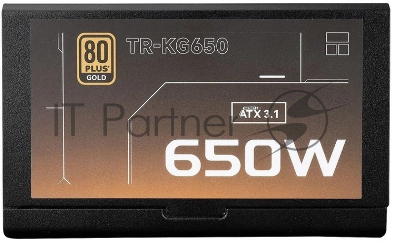 Блок питания Thermalright, 650W 80+ Gold (ATX, 3.1, Full modular, 1x24(20+4)pin, 2xCPU 8(4+4)pin, 2xPCIe*2 8(6+2)pin, 3xSATA3, 2xMOLEX4pin, Active, 120x120mm, 150x140x86mm, APFC, OVP, UVP, SCP, OCP, OTP, OPP, black)