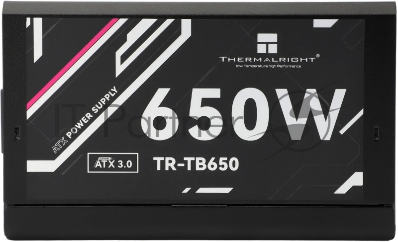 Блок питания Thermalright, 650W 80+ Bronze (ATX, 3.0, Full modular, 1x24(20+4)pin, 2xCPU 8(4+4)pin, 4xPCIe*2 8(6+2)pin, 3xSATA3, 3xMOLEX4pin, Active, 120x120mm, 150x140x86mm, APFC, black)