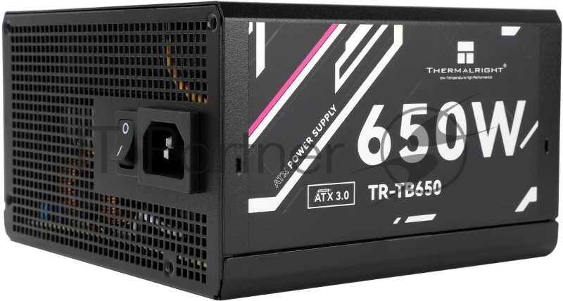 Блок питания Thermalright, 650W 80+ Bronze (ATX, 3.0, Full modular, 1x24(20+4)pin, 2xCPU 8(4+4)pin, 4xPCIe*2 8(6+2)pin, 3xSATA3, 3xMOLEX4pin, Active, 120x120mm, 150x140x86mm, APFC, black)