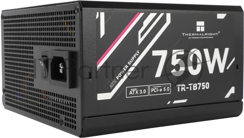Блок питания Thermalright, 750W 80+ Bronze (ATX, 3.0, PCIe 5.0, Full modular, 1x24(20+4)pin, 2xCPU 8(4+4)pin, 4xPCIe*2 8(6+2)pin, 3xSATA3, 1x12+4pin (12VHPWR PCIe 5.0 12+4pin 600mm), 3xMOLEX4pin, Active, 120x120mm, 150x140x86mm, APFC, black)