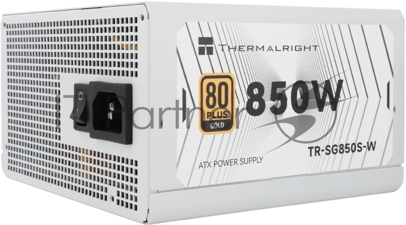 Блок питания Thermalright, 850W 80+ Gold (ATX, 3.1, PCIe 5.1, Non-modular, 1x24(20+4)pin, 1xCPU 8(4+4)pin, 2xPCIe*2 8(6+2)pin, 5xSATA3, 1x12+4pin (12VHPWR PCIe 5.1 12+4pin 600mm), 3xMOLEX4pin, Active, 120x120mm, 150x140x86mm, APFC, white)