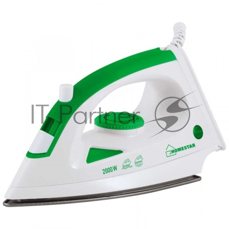Утюг HOMESTAR HS-4001 бело-зеленый (2000Вт, пар, тефлоновая подошва)