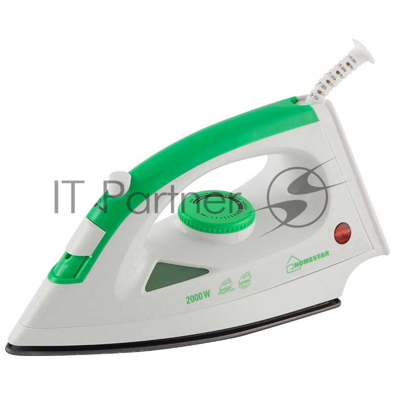 Утюг HOMESTAR HS-4001 бело-зеленый (2000Вт, пар, тефлоновая подошва)