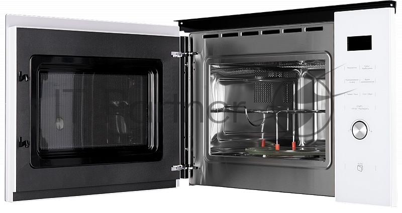 Встраиваемая микроволновая печь Kuppersberg HMW 650 WH электронное управление, мощность микроволновой печи 900 Вт, мощность кварцевого гриля 100 5 уровней мощности, функция кварцевый гриль, функция автоматического размор функция ручного ра