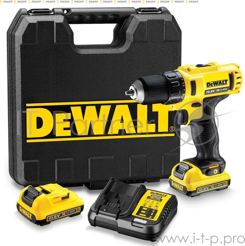 Дрель-шуруповерт DeWalt DCD710C2-KS 180Вт аккум. патрон:быстрозажимной (кейс в комплекте)