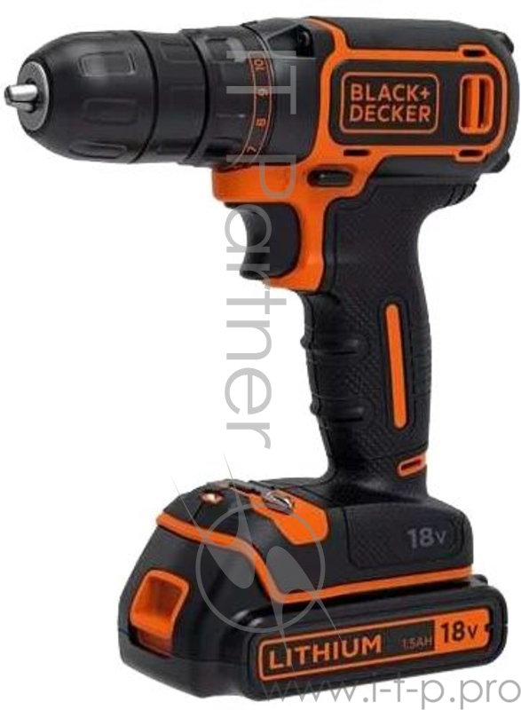 Дрель-шуруповерт Black & Decker BDCDC18KB-QW аккум. патрон:быстрозажимной