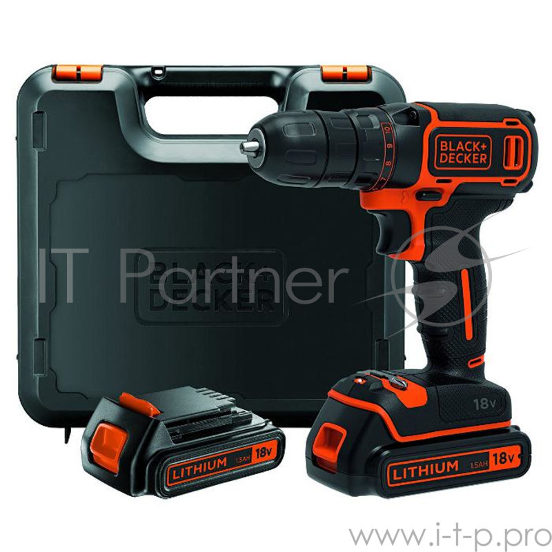 Дрель-шуруповерт Black & Decker BDCDC18KB-QW аккум. патрон:быстрозажимной