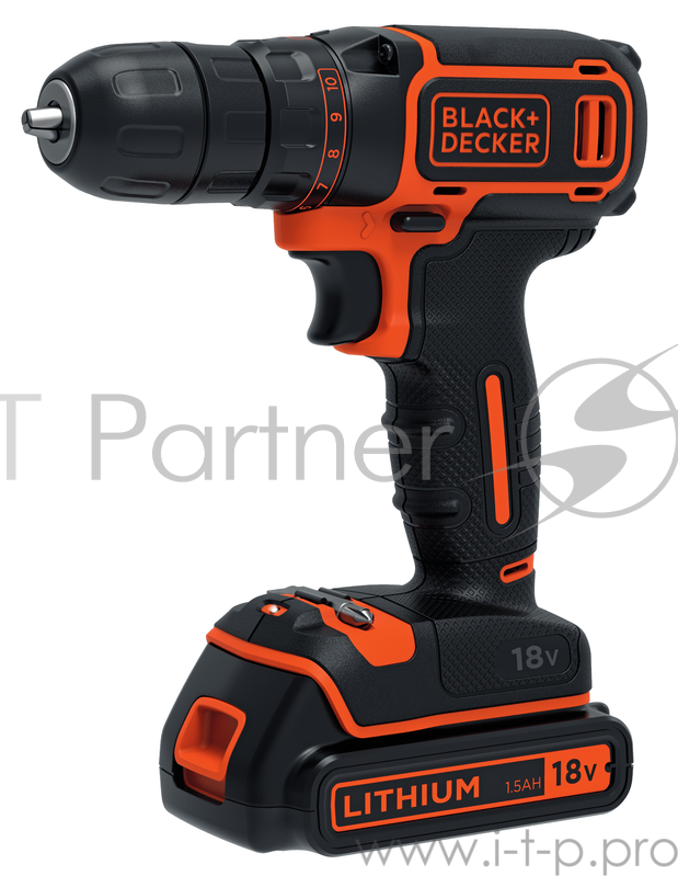 Дрель-шуруповерт Black & Decker BDCDC18KB-QW аккум. патрон:быстрозажимной
