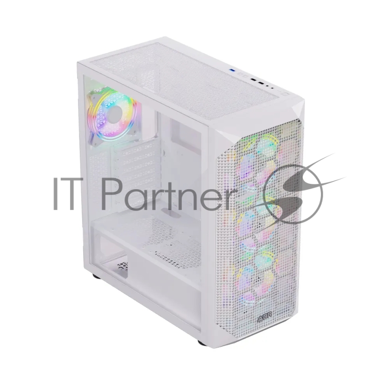 Компьютерный корпус ABR Quantum White (1*USB Type-C, 2*USB 2.0, HD Audio, 4xRGB Fan, ATX, E-ATX)
