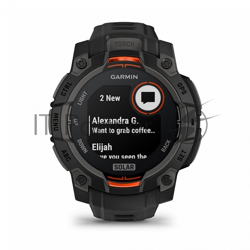 Смарт-часы Garmin Instinct 3 Solar черный, черный ремешок 45мм