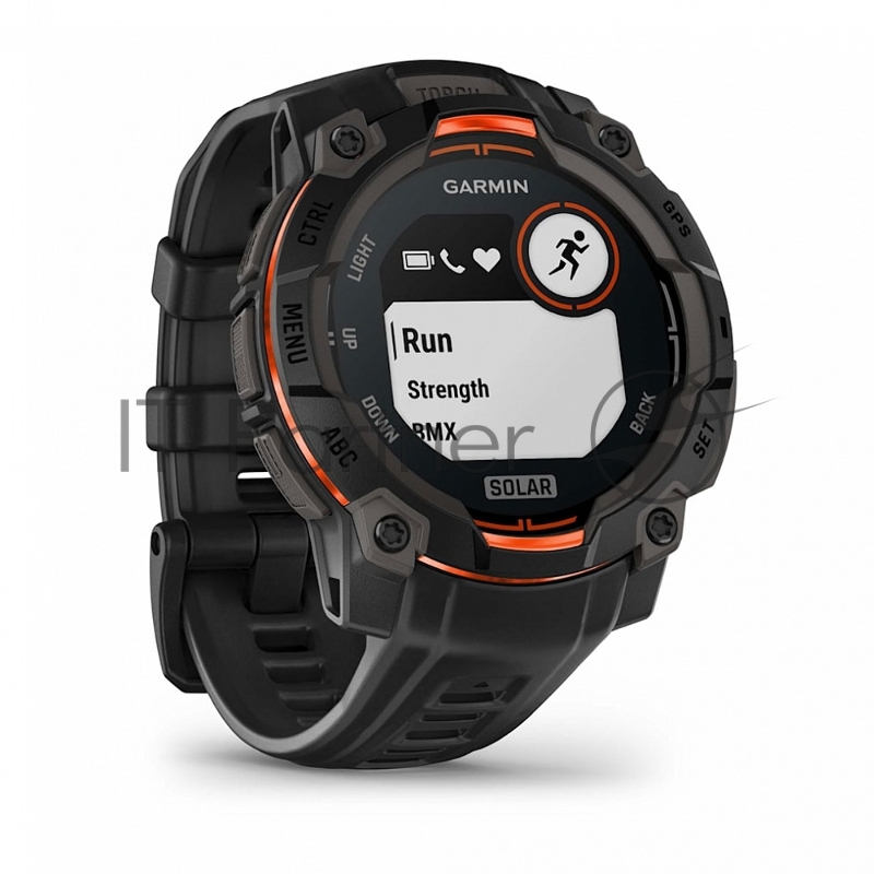Смарт-часы Garmin Instinct 3 Solar черный, черный ремешок 45мм