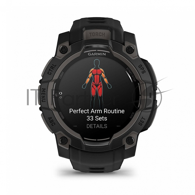 Смарт-часы Garmin Instinct 3 AMOLED черный, черный ремешок 45мм