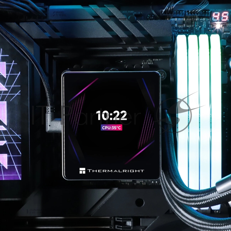 Система водяного охлаждения Thermalright Grand Vision 360 ARGB Soc-AM5/AM4/1151/1200/2066/201 черный 4-pin 29.6dB Al LCD Ret (G-VISION-360-BL-ARGB)