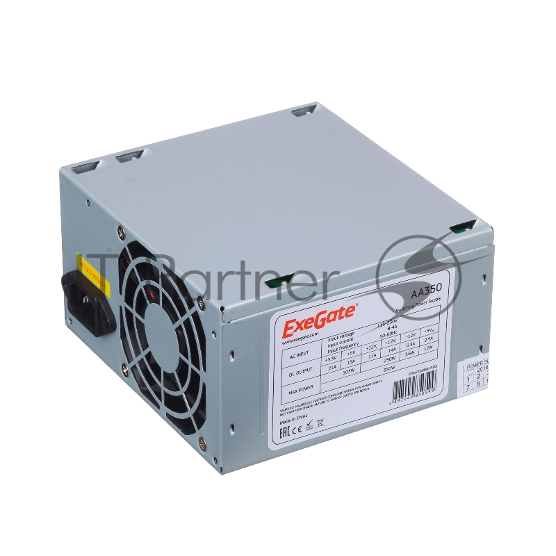 Блок питания ExeGate AA350 (EX253681RUS-PC), 350Вт, 80мм, серебристый