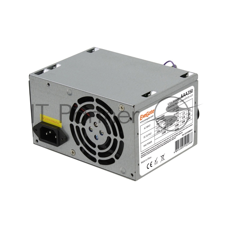 Блок питания ExeGate Special AAA350 (ES259589RUS-PC), 350Вт, PC, 80мм, серебрянный