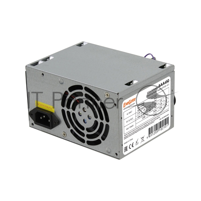Блок питания ExeGate Special AAA450 (ES259591RUS-PC), 450Вт, 80мм , серебряный