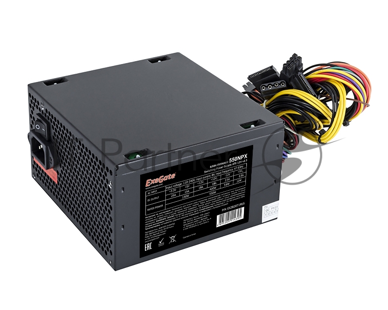 Блок питания ExeGate 550NPX (EX282071RUS-PC), 550Вт, 120мм, черный