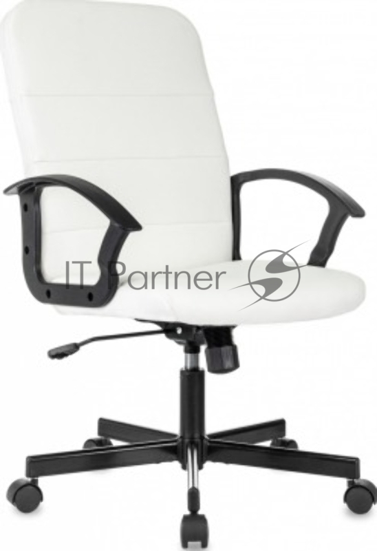 Кресло Бюрократ Triest белый эко.кожа крестов. металл черный